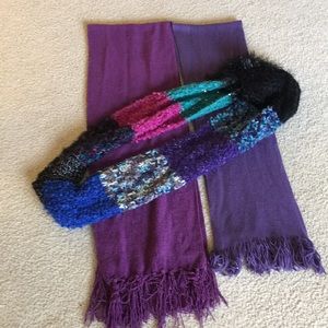Three elegant purple winter scarves